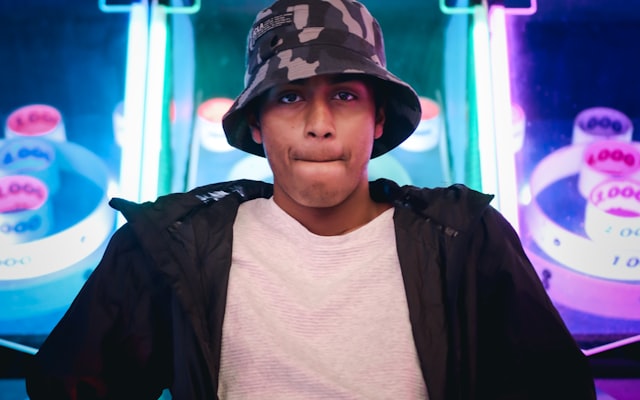 Video game machine with neon