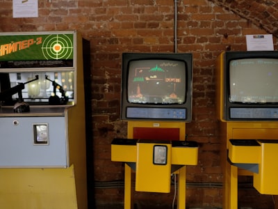 Lit-up arcade machine