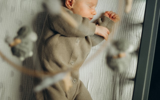 Infant in a playroom