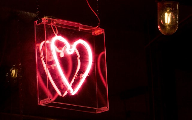 Concert crowd with colorful stage lights