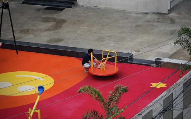 Kids at trampoline park