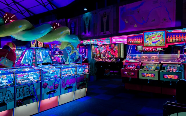 Row of arcade machines