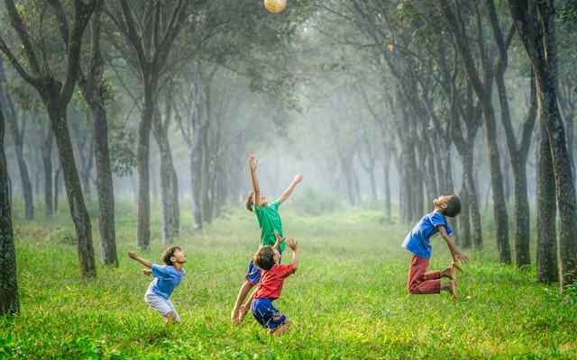 Children playing together outdoors