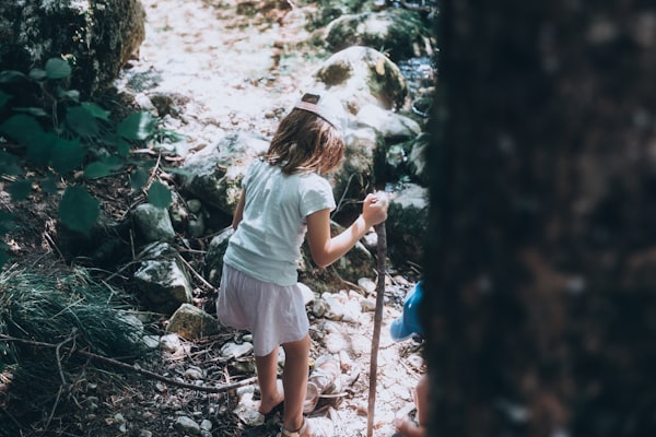 Kids exploring outdoors