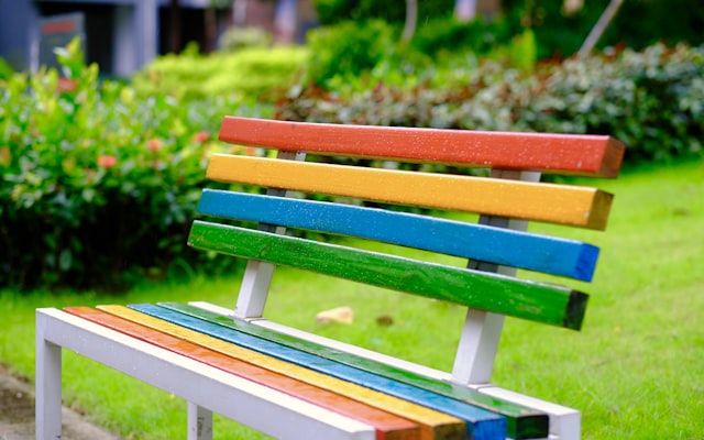 Community park with pond