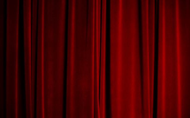 Red velvet theater curtains
