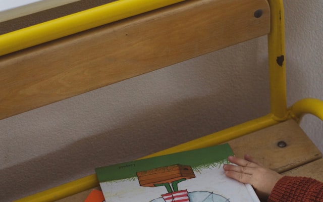 Toddler playing with toys